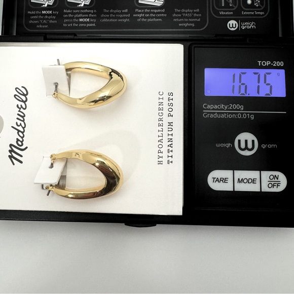 Madewell Twisted Puff Hoop Earrings NL575 Gold-Plated Recycled Brass NWT - Picture 11 of 12